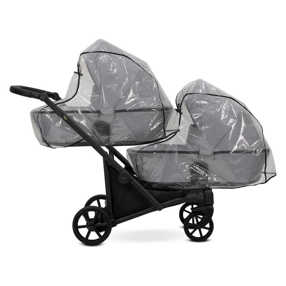 Kunert BRAV DUO 3 in 1 Doppelkinderwagen mit 2x Cosmo Babyschalen in Cream und Gelb (65399395)