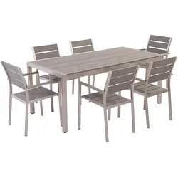 GARTENMÖBEL SET 6-Sitzer Kunstholz grau Vernio