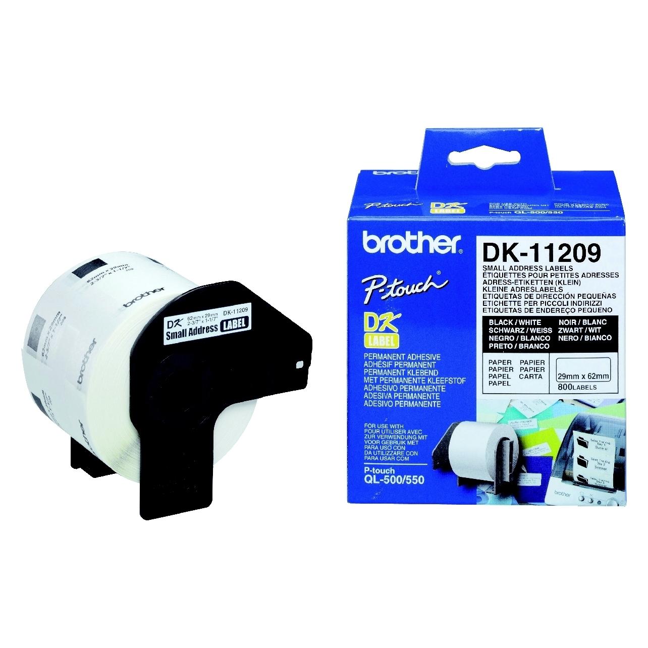 Brother Drucker-Etiketten DK-11209 Schwarz/Weiss 62 x 29 mm (3 Stück) (DK11209)