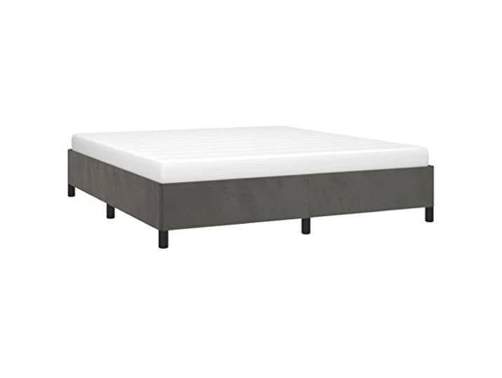 vidaXL Polsterbett Bett Doppelbett Bettgestell Bettrahmen Lattenrost Samtbett Ehebett Schlafzimmerbett Schlafzimmermöbel Dunkelgrau 180×200cm Samt