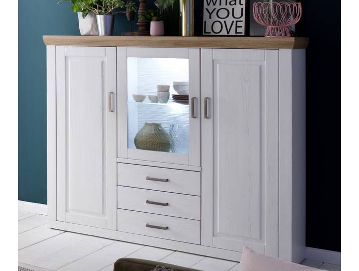 Highboard II Brixen , Landhaus modern , Pinie Aurelio / Grandson Oak Komplettset