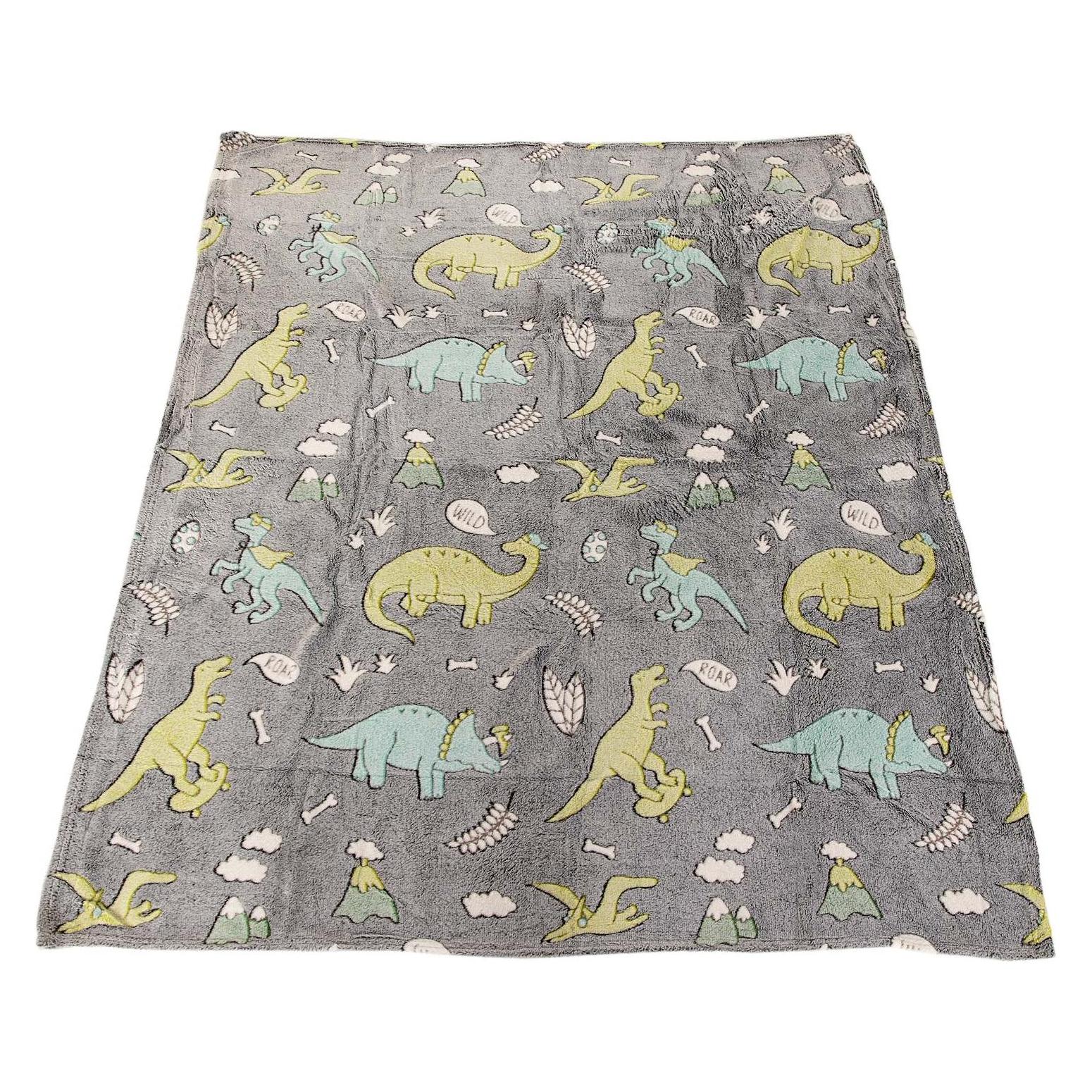 Toi-Toys Glow N Fun Glow in the Dark Decke Dino, 130x150cm (130 x 150 cm) (8714627003390)