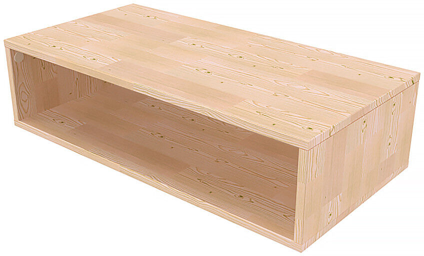 ABC MEUBLES Aufbewahrungswürfel Holz 100x50 cm - Roh (ohne Lack)