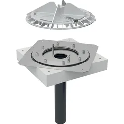 Geberit Pluvia Dachwassereinl. mit Bef.-Fl. f. Abdichtungsfolien, Alu-Guss d56 1...