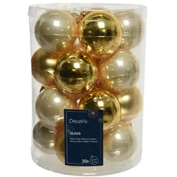 Christmas Decorations 20 Weihnachtskugeln 6cm Glas Christbaumkugeln Christbaumschmuck Hellgold Perle