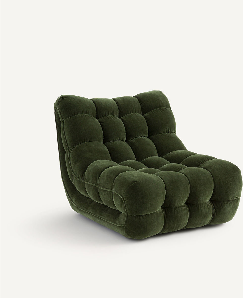 AM.PM Fauteuil capitonné en velours, JUD