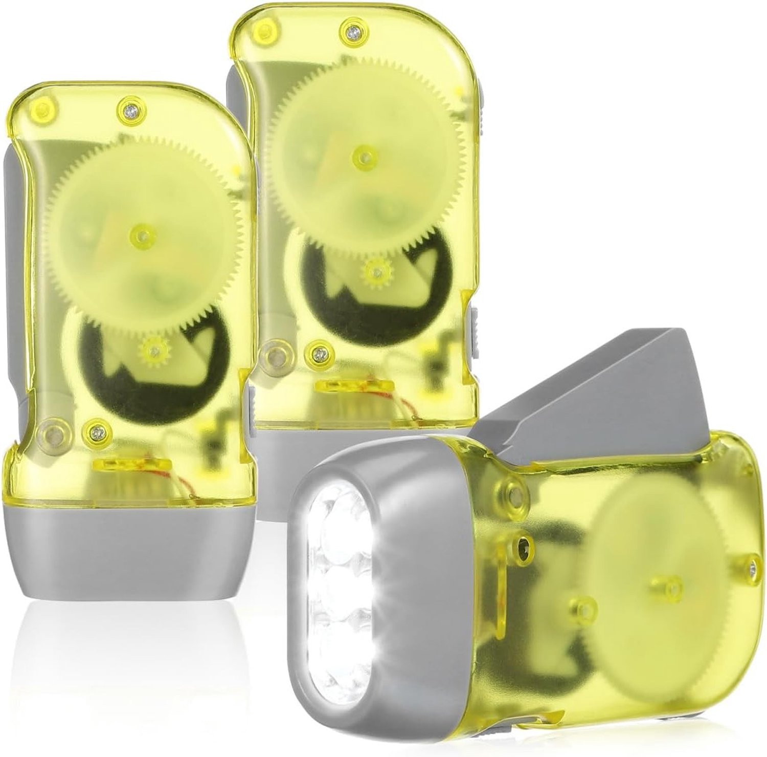 Handcrank Zaklamp Set met 3 LED-lampen en Handmatige Generator voor Kamperen en Noodverlichting