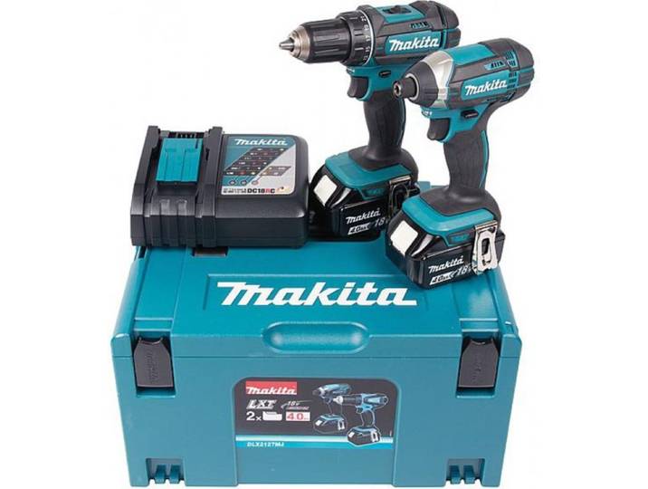 Pack 2 outils perceuse DDF482 + visseuse DTD152 18 V Li-Ion MAKITA DLX2127MJ avec 2 batteries 4\,0 Ah et coffret Makpac