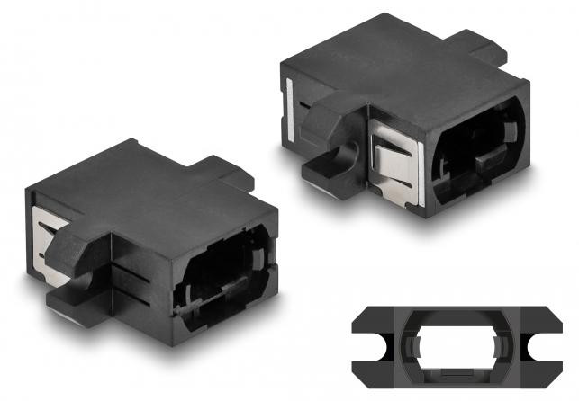Delock vezeloptie MPO-connector mannelijk naar vrouwelijk zwart