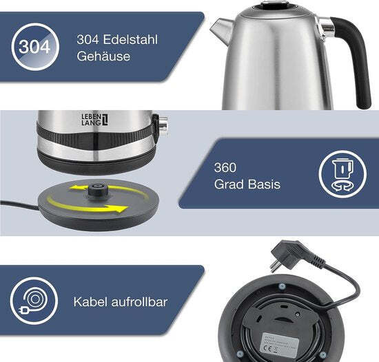 Waterkoker Lifetime LBE2662, zwart