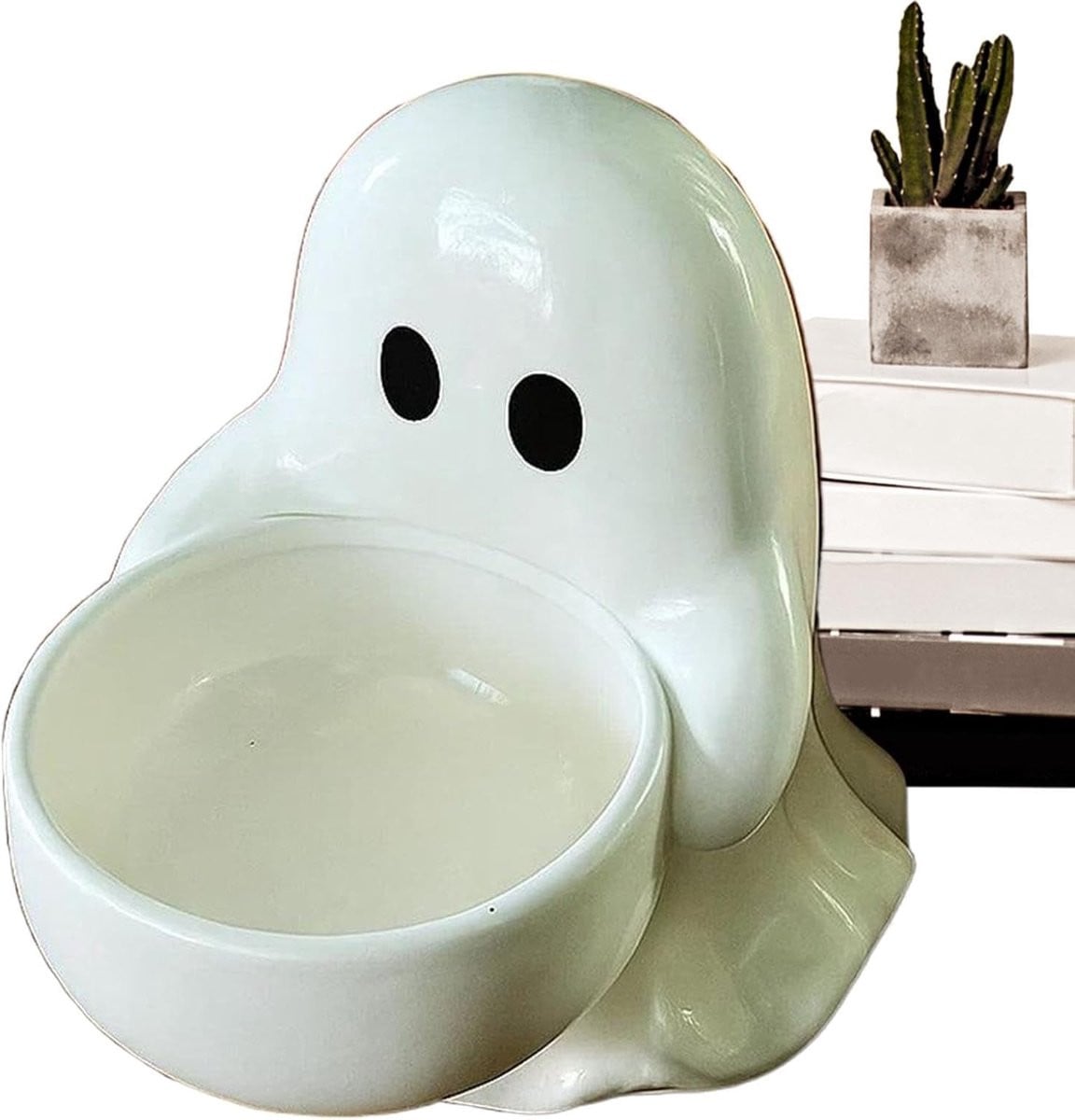 Geest Kaarshouder Wit - Hars Decoratie voor Halloween - Hoogte: 13 cm
