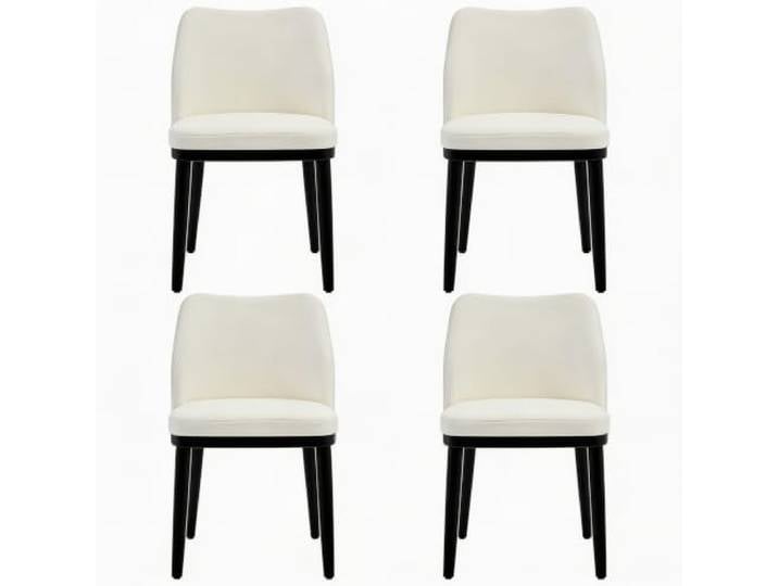 GarveeHome Esszimmerstühle 4er-Set Leinen Polsterung Holzbeine Neutral Gepolsterte Sitzfläche, Atmungsaktiv, Stabile Beine, Rücklehne, Café