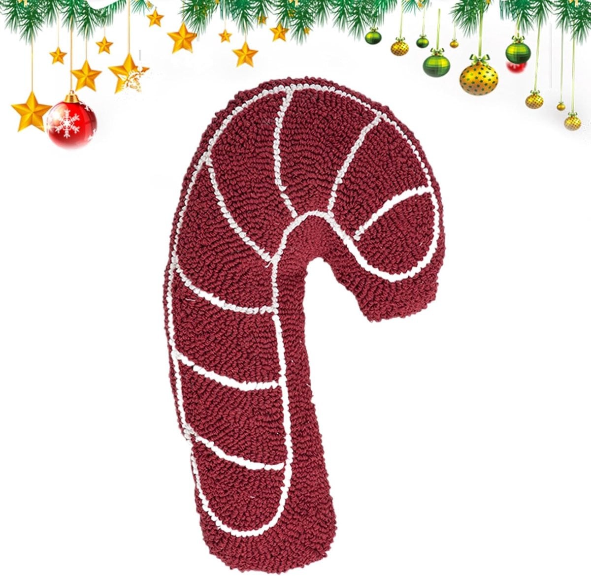 Rood Kerst Kussen - Feestelijk Sierkussen van Zacht Pluche - 42 x 26 cm