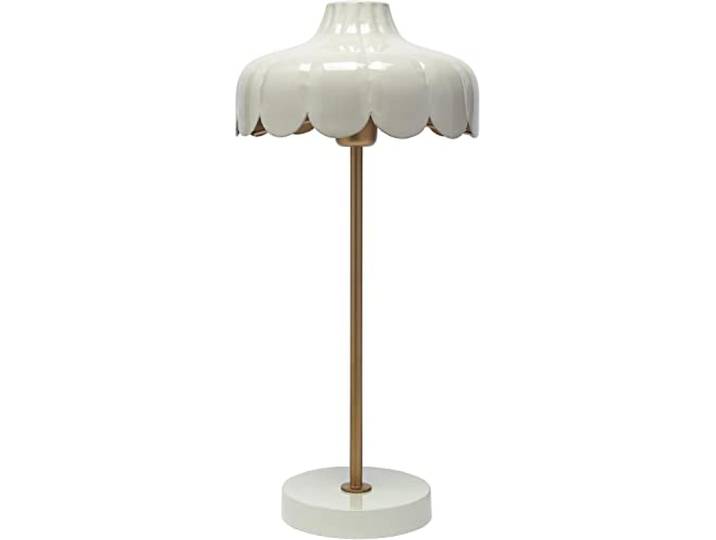 PR Home Wells Tischleuchte, Blumen-Design in Beige & Gold, E27, 24x50 cm Skandinavische Blumenlampe für stilvolle Wohnkultur Perfekte Beleuchtung für Wohnzimmer, Schlafzimmer, Büro.