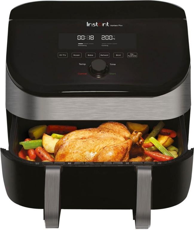 Instant Pot Vortex Plus 8.5 VersaZone Clear Cook Heteluchtfriteuse, 1700 W, 6 functies, afneembare manden, SyncCook & Finish