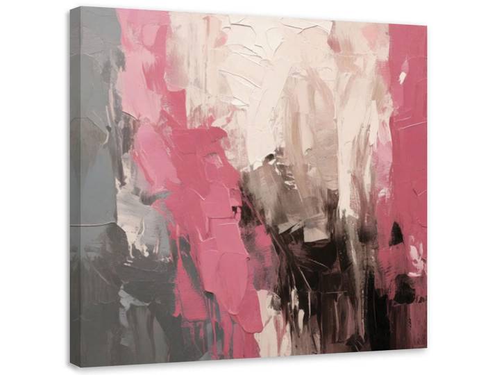 Feeby Leinwandbild Abstraktion Minimalismus Textur Rosa 50x50cm, Quadratisch, 50x50 cm, Bilder & Rahmen, Bilder, Leinwandbilder