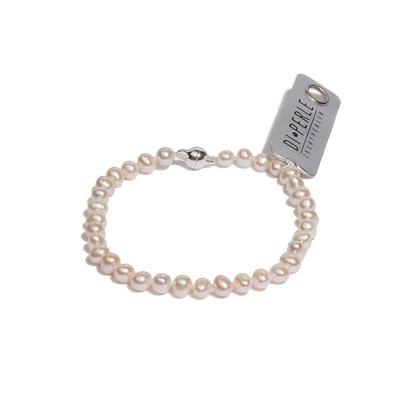 Perlenarmband DI PERLE "Damen Perlenschmuck", weiß, Armbänder, Damen, 19, Silber 925 (Sterlingsilber), Perlenarmband, Damen Perlenschmuck