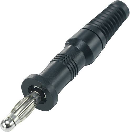 TRU Components TC-R8-20A Lamellenstecker Stecker, gerade Stift-Ø: 4mm Schwarz