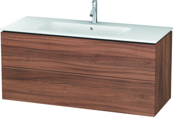 Duravit L-Cube Waschtischunterbau LC624307979 Nussbaum Natur, 122x55x48,1cm, 2 Schubladen