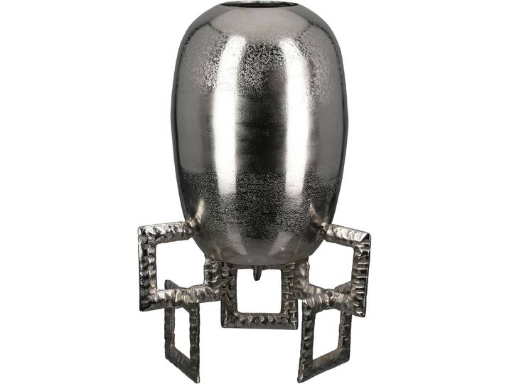 Tischvase GILDE Vase Rocket , silber (silberfarben), B:25cm H:40cm T:25cm, Aluminium, Vasen, Tischvase