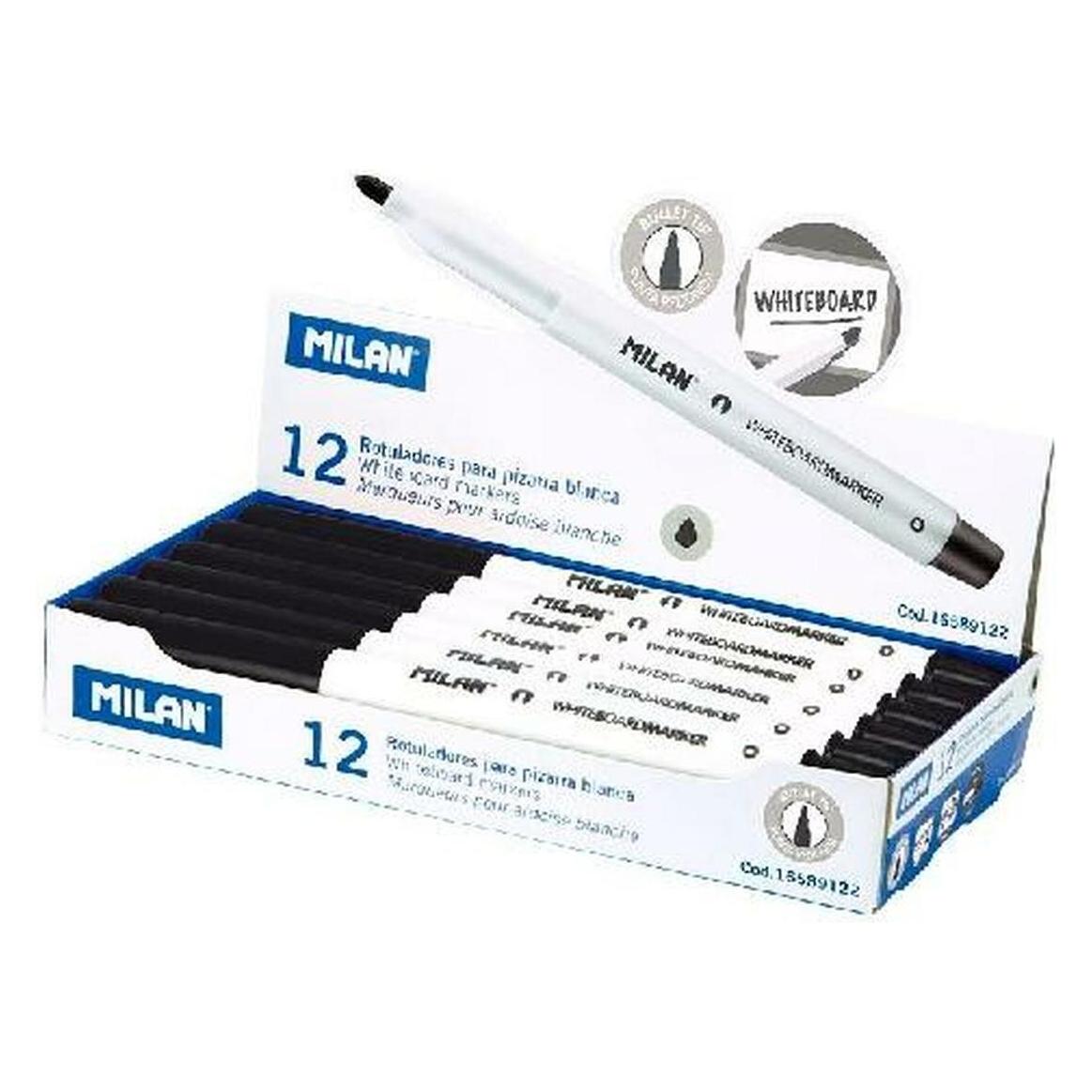 Milan Marker for boards thin black (12 pcs) (12x) (157731)