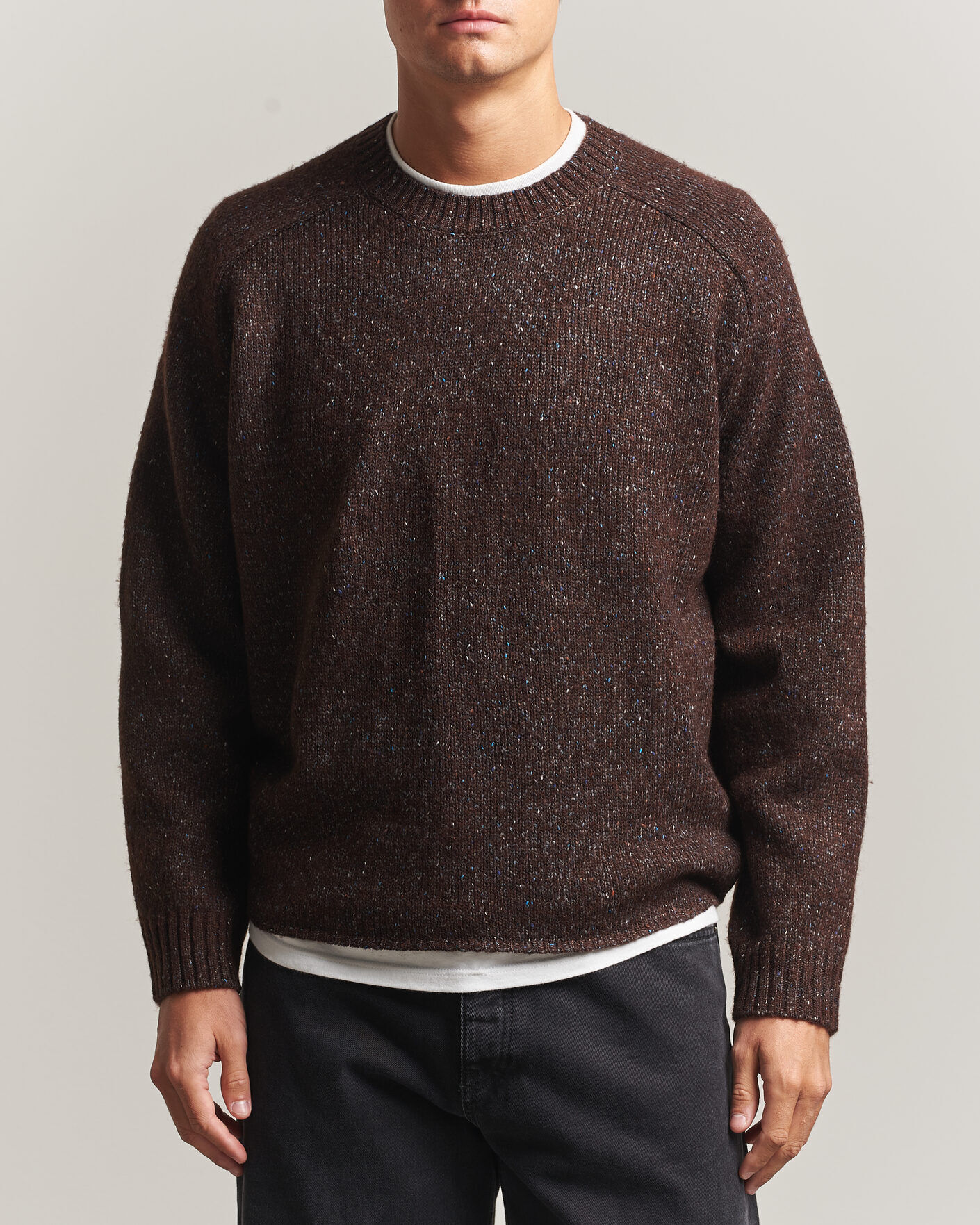 NN07 Jim Neps Wool Knitted Sweater Deep Truffle men XL Brun