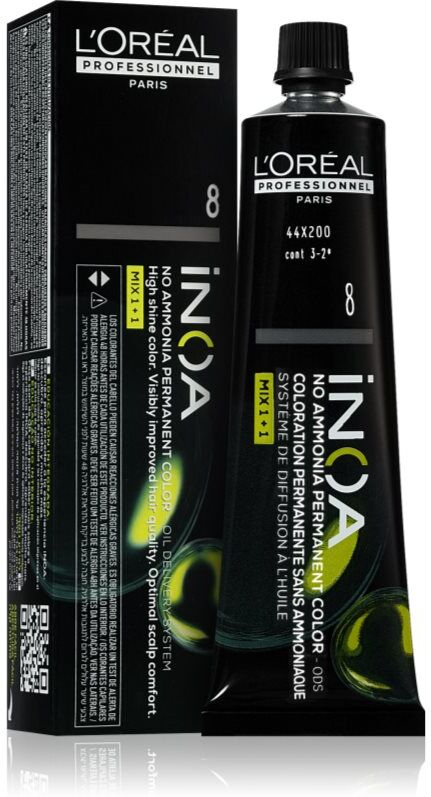 L’Oréal Professionnel Inoa coloration cheveux permanente sans ammoniaque teinte 8 FUNDAMENTAL 60 ml