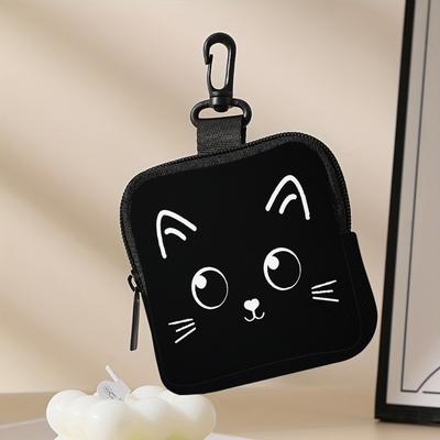 Discount Dollar Deals Mini Coin Purse, Cat Print Lightweight Waterproof Earphone Bag, Multiple Styles Artificial Leather Wallet, Friends Gift mouse