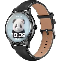 Colmi Smart Watch L28 (black silicone + black leather strap) (ohne SIM), Smartwatch