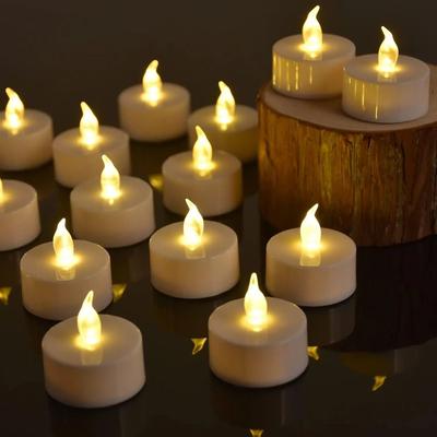 Uplifted Finds 12 To 96 Pcs Flameless LED Creative Wishing Tea Light Candles Warm White Flickering Lights For Party Decor 12 pack