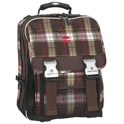 Take it Easy Schulrucksack London Plaid braun/pink