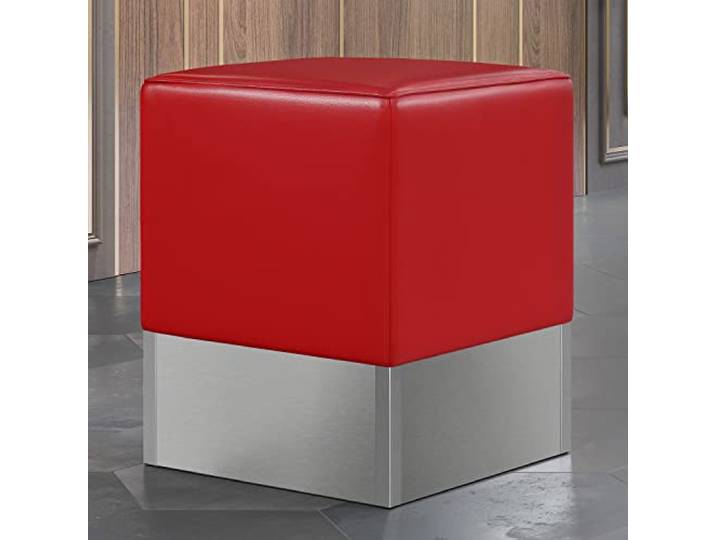 GGMMÖBEL CUBO Bistro Sitzwürfel Rot Leder Sitzhöhe: 48 cm Leder Dicke: 1,1mm Schaumstoffdichte: 35Rg Schaumstoffdicke: 6cm Quadratisch