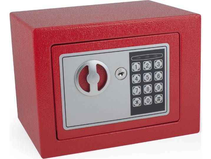 pavo 8005611 Mini-coffre-fort pavo\, avec serrure électronique\, rouge