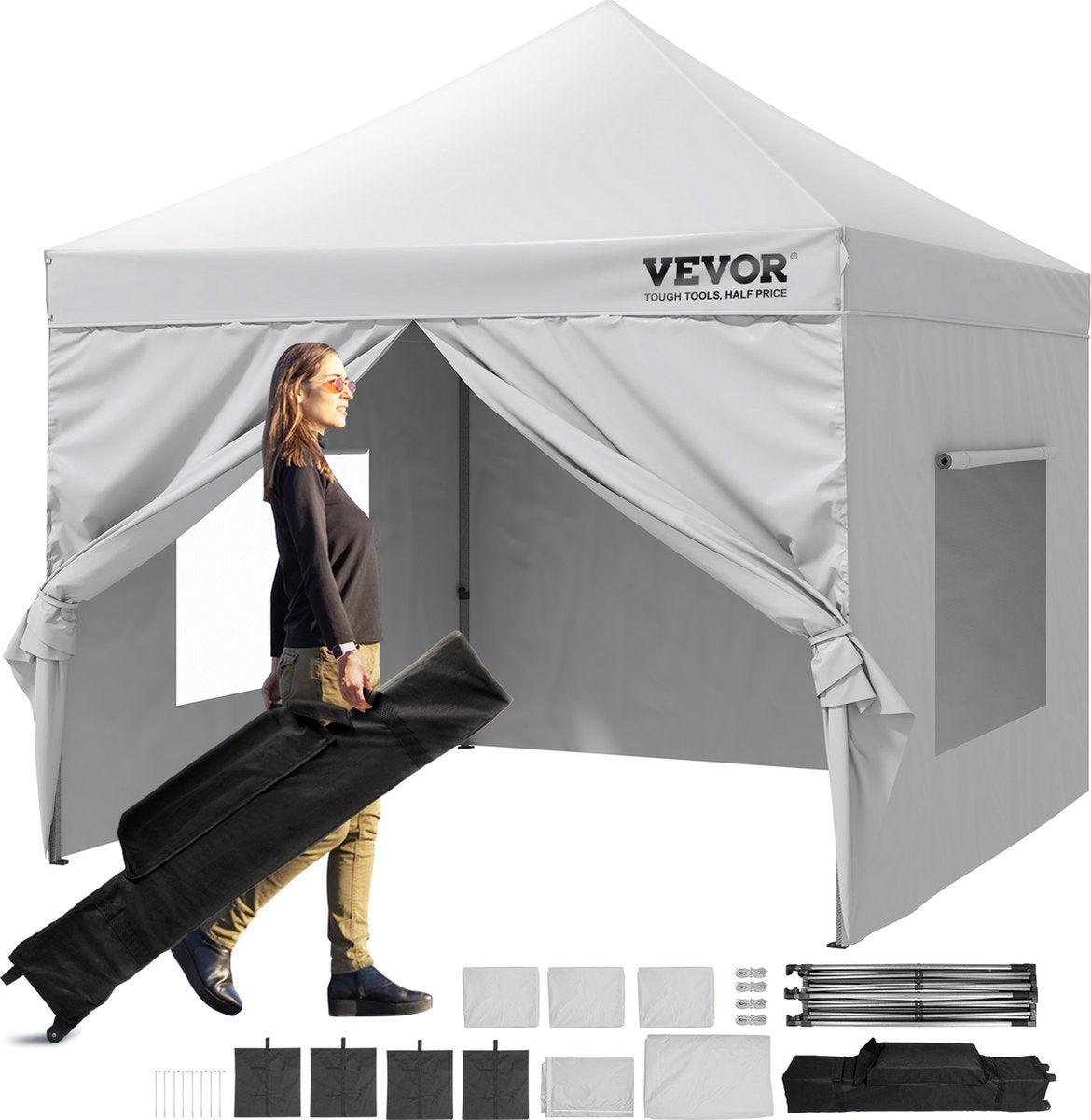 Pavillon für den Garten - Klappbarer Pavillon - Höhenverstellbar - Inklusive Aufbewahrungstasche - Partyzelt für 6-8 Personen