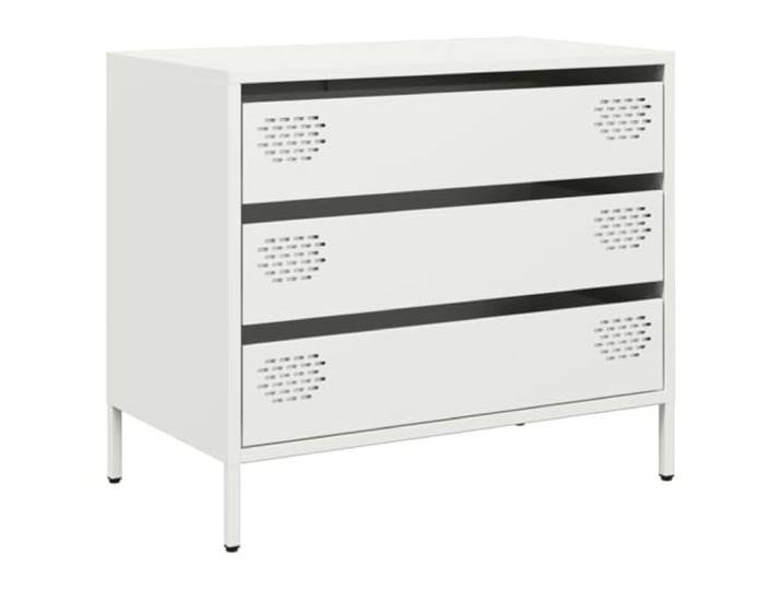 LASWWQMRF Sideboard Weiß 68x39x58,5 cm Kaltgewalzter Stahl Kommode Vielseitiger Metallschrank mit 3 Schubladen für Flur, Schlafzimmer und Büro. Pflegeleicht und stabil konstruiert.