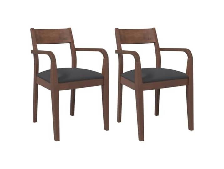 Todiikf Esszimmerstühle 2er Set Massivholz Küchensessel Braun Ergonomische Polsterstühle aus Gummibaumholz für Esszimmer und Wohnzimmer, mit pflegeleichtem PU-Bezug im 2er Set.