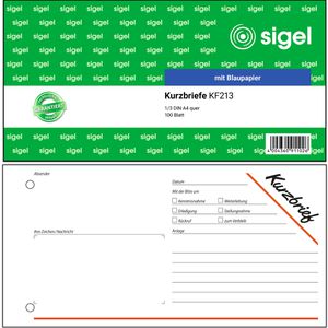 Sigel KF 213, 1/3 A4 Kurzbriefe