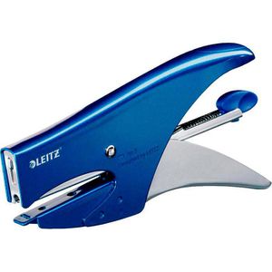 Leitz Heftzange 5547-00-33, aus Metall, blau, geschlossene Heftung, Heftleistung bis 15 Blatt