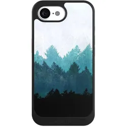 Nivocase Hülle für Apple iPhone 16e Handyhülle NIVOcore Case Schwarz Abstrakt Baum Wald (Apple iPhone 16e), Smartphone Hülle, Schwarz