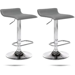 Proregal CHEFGASTRO 2er Set Barhocker SPLIT HxBxT 65x38x41cm Kunstleder Grau Barstuhl