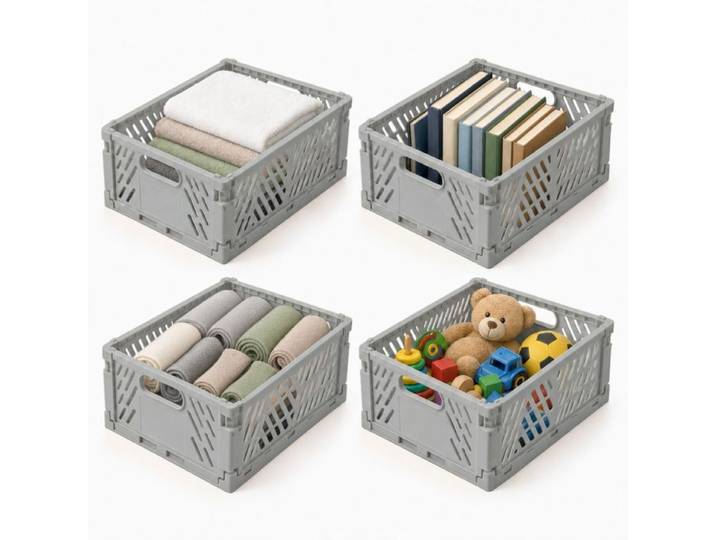 Relaxdays Boîtes pliantes, lot de 4