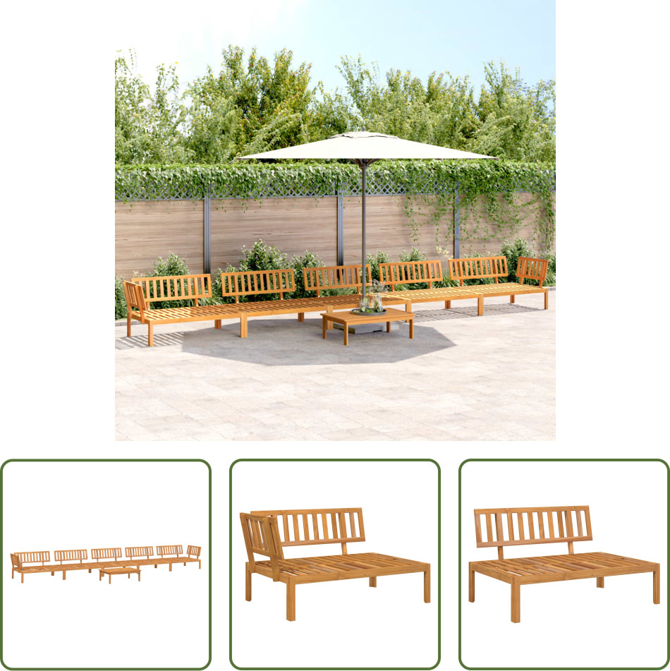 The Living Store 6-tlg. Garten-Sofagarnitur aus Paletten Massivholz Akazie