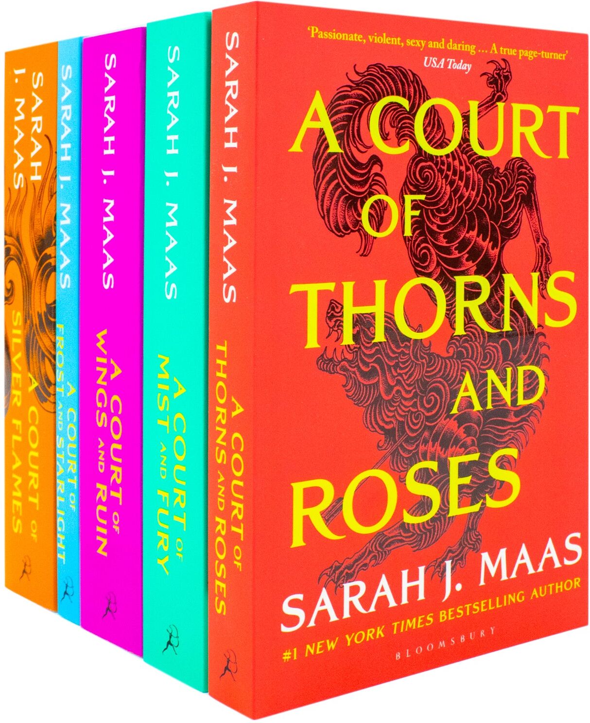 Bloomsbury A Court of Thorns and Roses 5 Book Paperback Set by Sarah J. Maas - Young Adult Fantasy Romance Collection - New
