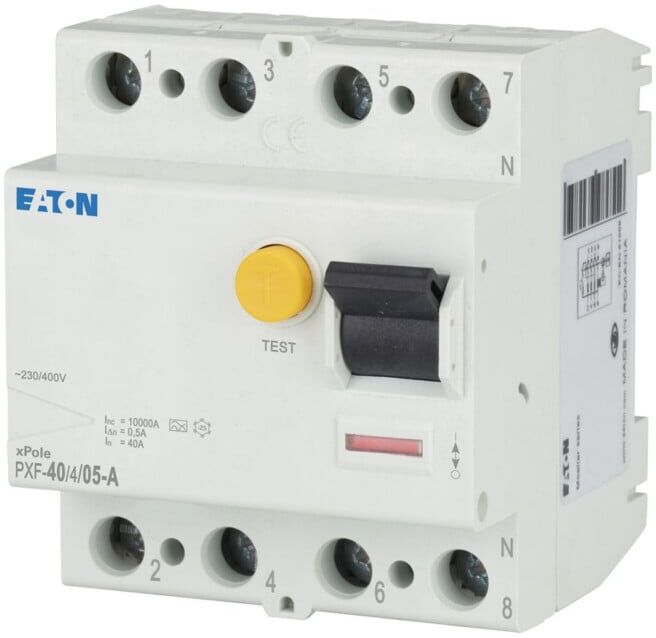 Eaton Disjoncteur différentiel FI 40A 4p, 500mA PXF-40/4/05-A (236779)