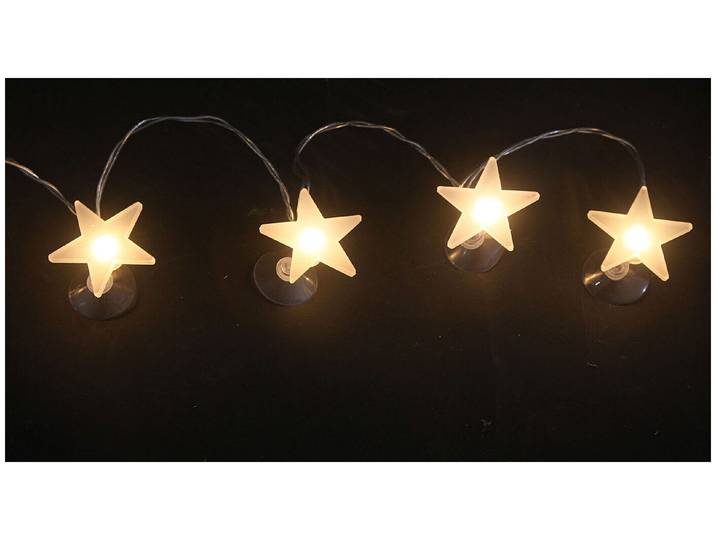 LED Lichterkette 10 Sterne mit Saugnäpfe
