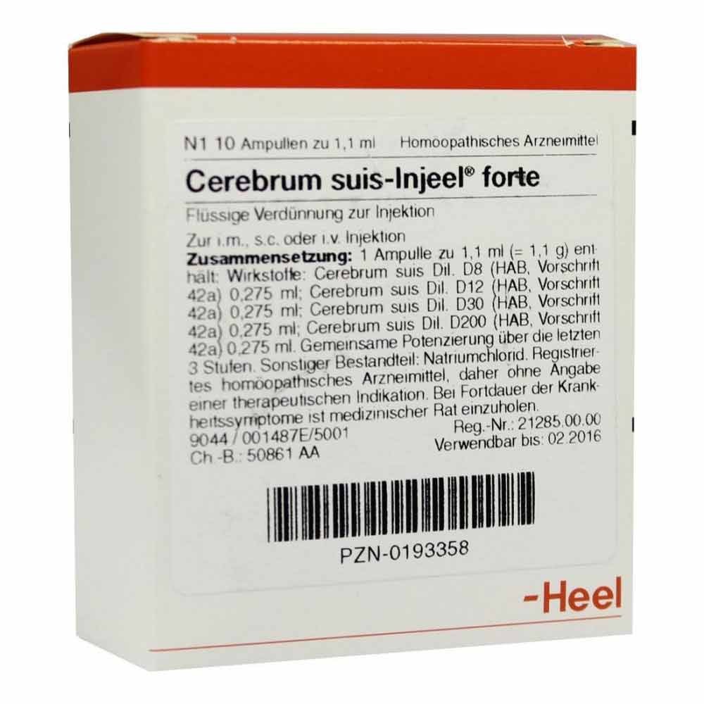 Biologische Heilmittel Heel GmbH Cerebrum Suis Injeel forte Ampullen 00193358