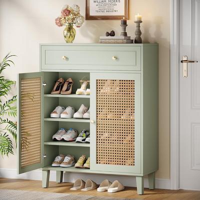 YUZHOU 44-Inch Shoe Cabinet, 6-Tier Storage Cabinet with Drawer