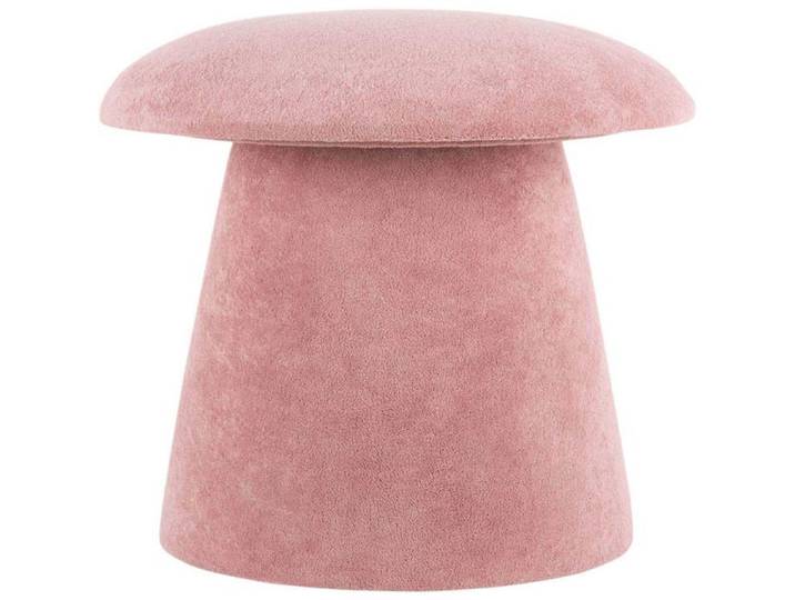 Pouf en velours Mushroom rose pâle