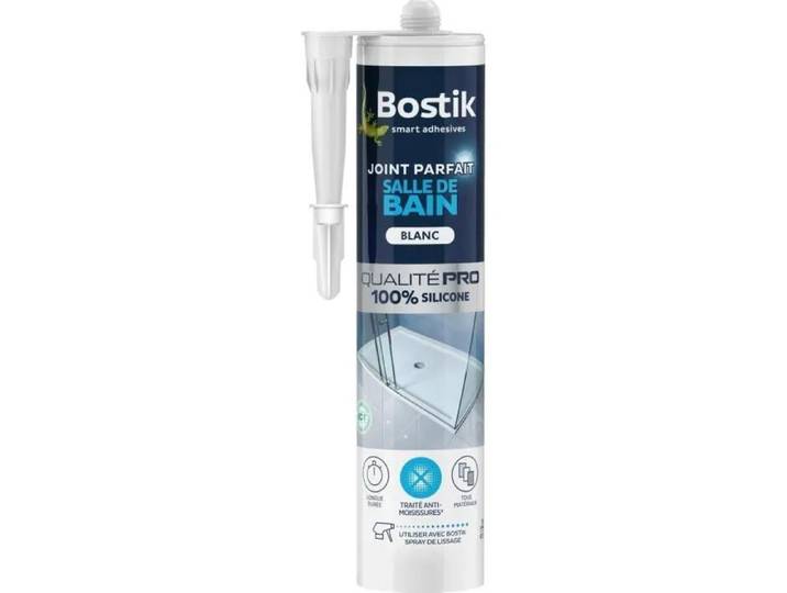 Mastic salle de bain - BOSTIK - Joint parfait - Étanchéité silicone - Anti-moisissure - Blanc - 280 ml