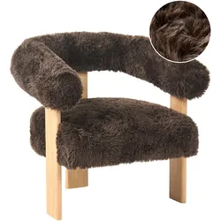 SESSEL Webpelz Dunkelbraun/Hellbraun Ilbro